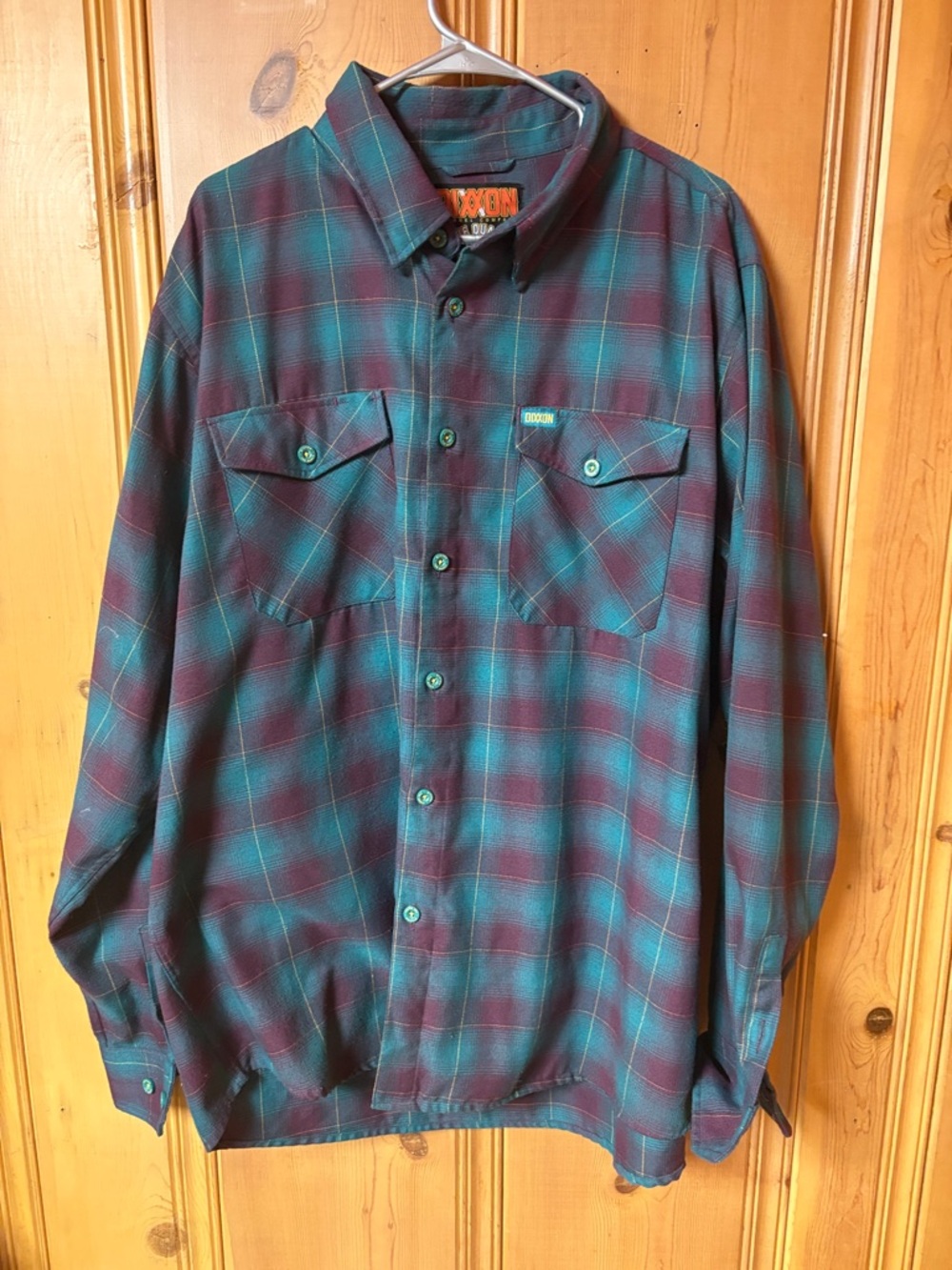 Dixxon xxlthe quack classic redefined Flannel Button-Up Shirt in Teal & Burgundy